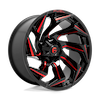 Image of FUEL FUEL D755 REACTION GLOSS BLACK MILLED RED TINT wheel
