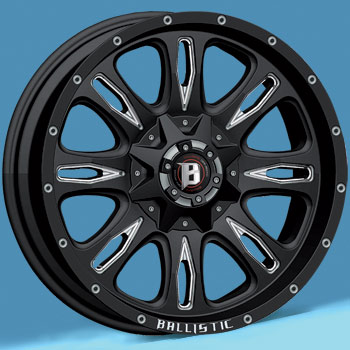 SPECIALS BLOWOUT BALLISTIC Scythe Wheels Yokohama Tires (For Dodge Ram) Black