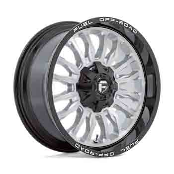 FUEL FUEL D798 ARC SILVER BRUSHED FACE MILLED BLACK LIP SILVER BRUSHED FACE MILLED BLACK LIP