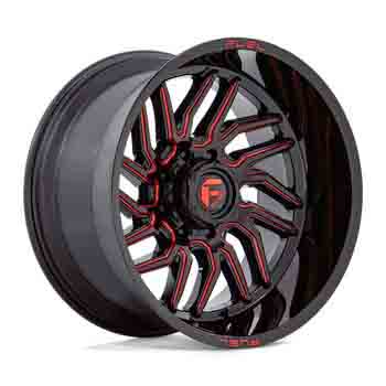 FUEL FUEL D808 HURRICANE GLOSS BLACK MILLED RED TINT GLOSS BLACK MILLED RED TINT